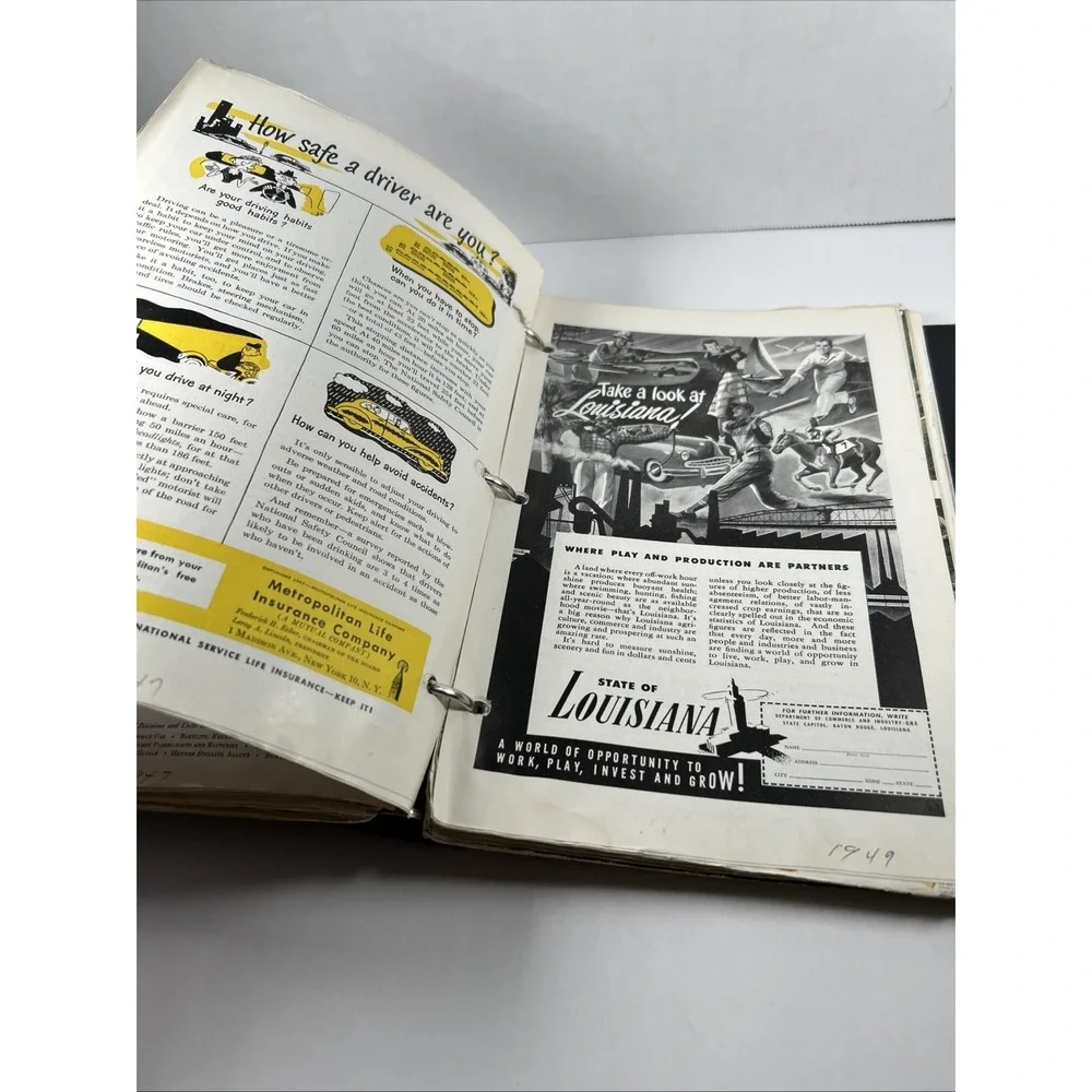 Vintage Binder Scrapbook Collection Advertisements 1936 Cars‎ Tires Mail In